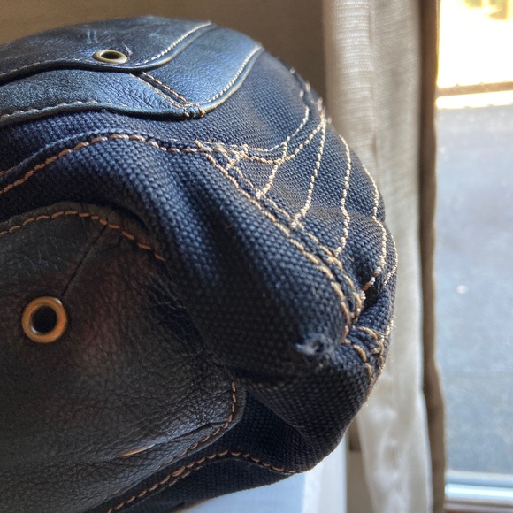 Fossil Genuine Leather & Canvas Black Crossbody Bag VGC - Picture 5 of 16